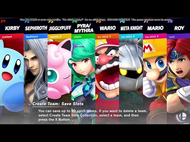 Smash Bros Ultimate 8 Player Chaos.  Yuzu Parsec