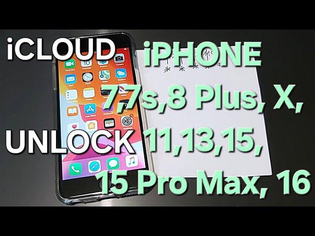 iCloud Lock Unlock iPhone 7, 7s, 8 Plus, X, 11, 13, 15, 15 Pro Max, 16 Locked to Owner Remove