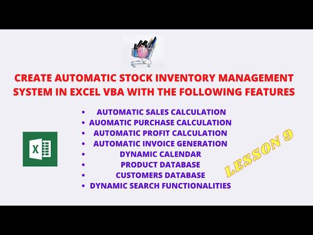 How To Create Stock And Inventory Management System in MS Excel And VBA Lesson 9 Final