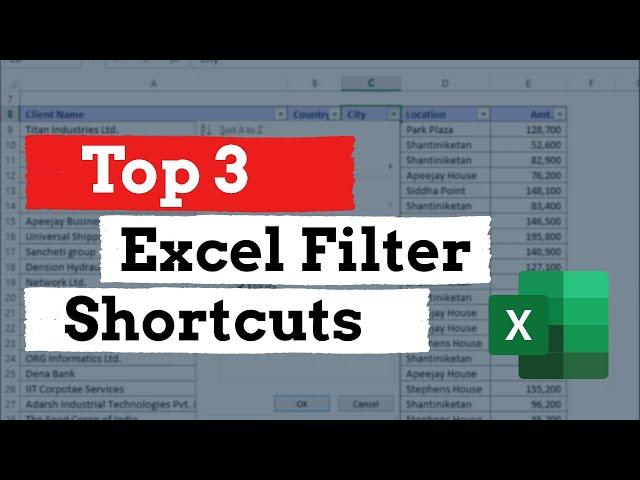 Excel Filter Shortcut keys | Top 3 Excel Filter Shortcuts