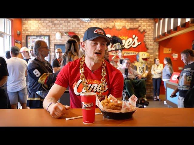 Pro Ice Hockey Center Jack Eichel serves up Box Combos in the Raising Cane's Drive Thru