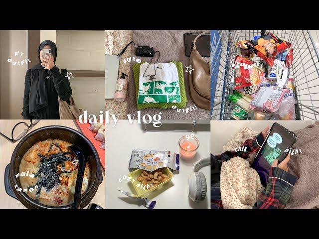 daily vlog️: productive day! , go to mall , ramen sushi , grocerry time , campus , cozy night⭐️