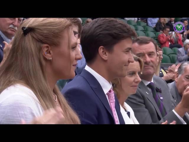 Royal Box guests introduced to the Saturday Centre Court crowd