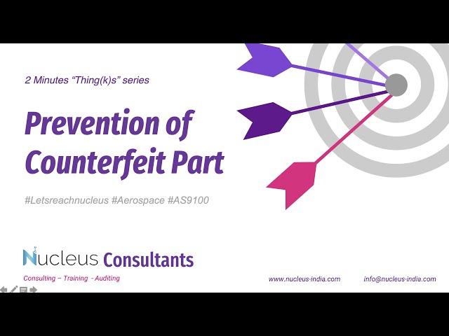 2 Minutes “Thing(k)s” Series I Prevention of Counterfeit Parts #Letsreachnucleus #Aerospace #AS9100