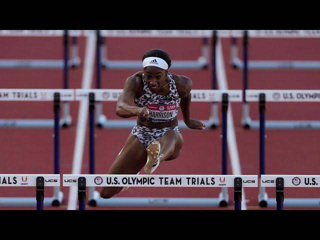 Keni Harrison wins 100m hurdles 12.47 US Trials 2021.