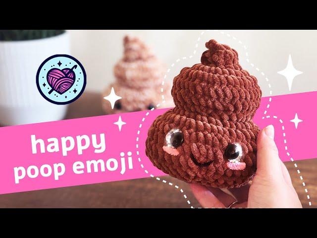  NO-SEW happy poop emoji amigurumi turoial  | US terms | lala crochet boutique 