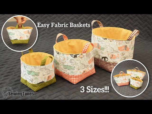 EASY DIY STORAGE BOX | Fabric Basket Tutorial in 3 Sizes [sewingtimes]