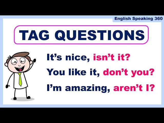 TAG QUESTIONS the Easy Way!   Don't you?  Isn't it?  Aren't I?  Easy English Grammar / Question tags