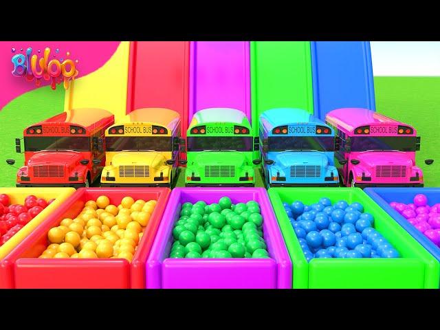 The Wheels on The Bus Song | Colorful Bus | BluLoo Nursery Rhymes & Kids Songs