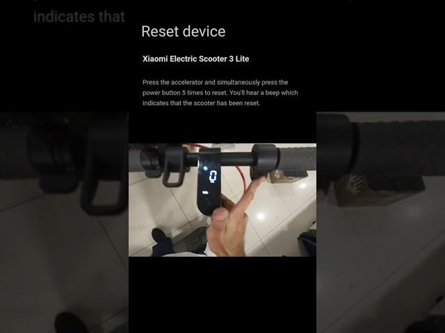 How to reset Xiaomi Electric Scooter 3 Lite