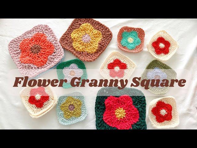 CROCHET FLOWER GRANNY SQUARE | 5 PETALS FLOWER | CROCHETBYBEV