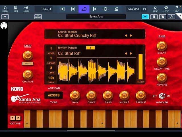 KORG SantaAna - Rhythm Guitar Generator - Tutorial & Demo with Cubasis 3