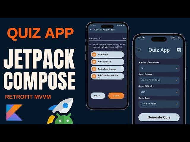 Quiz App In Jetpack Compose  | Clean Architecture | MVVM | Retrofit | Papaya Coders