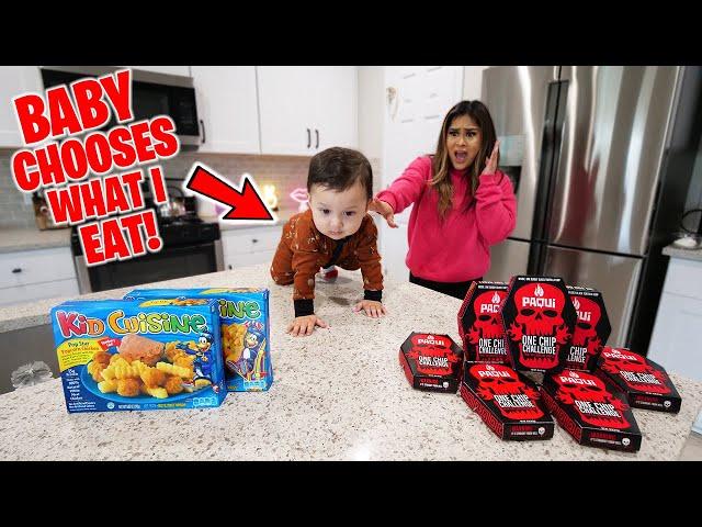 BABY CHOOSES WHAT I EAT For 24 HOURS!!!