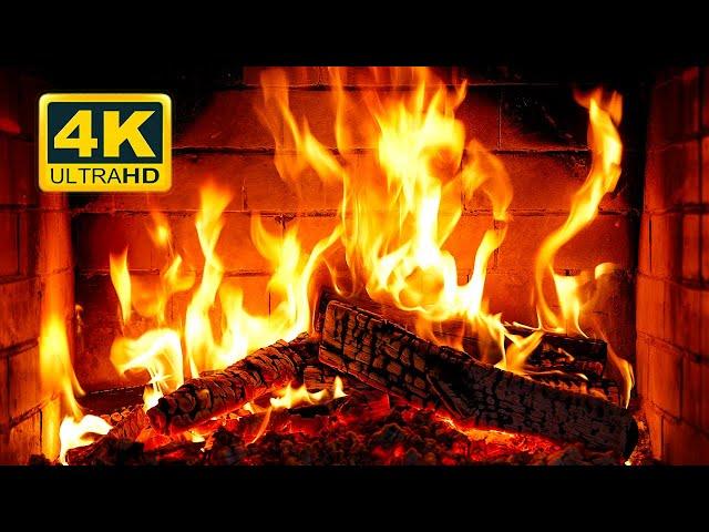  Cozy Fireplace 4K (12 HOURS). Fireplace with Crackling Fire Sounds. Crackling Fireplace 4K