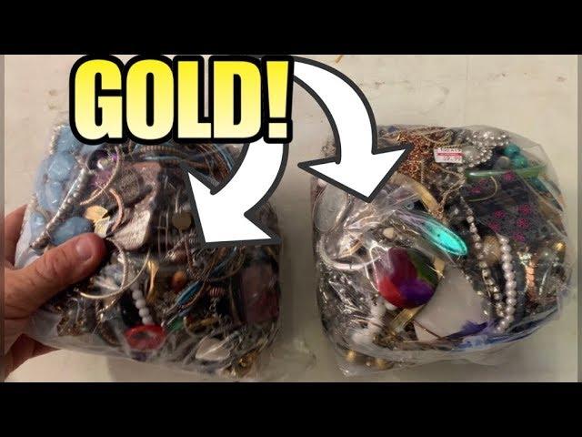 GOLD & SILVER in JEWELRY BAGS!  unbox goodwill jewelry grab bags! HOW TO MAKE MONEY!