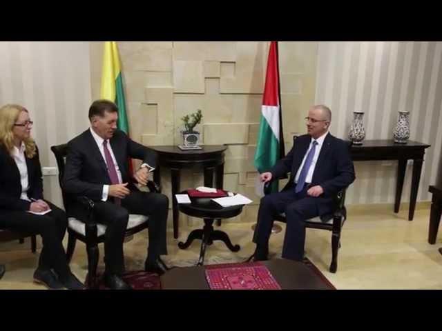 Premjeras A. Butkevičius susitiko su Palestinos premjeru Rami Al Hamdallahu