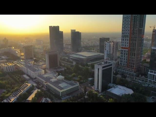 4k Sunset Drone Tashkent City