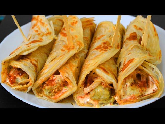 یہ کباب پراٹھا رول آپ زندگی بھریادرکھیں گے Seekh Kabab Paratha Roll Recipe |Kabab Roll ️