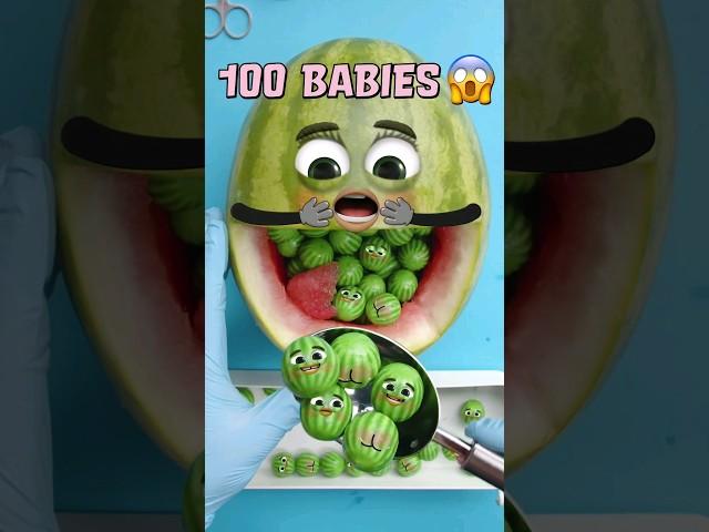 100 BABIES - Crazy Melon Fruitsurgery #shorts #fruitsurgery #cute