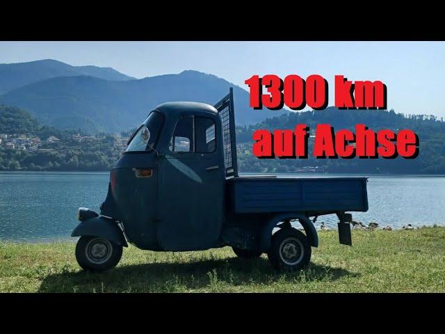 Mit einer Piaggio  Ape von 1963 über die Alpen