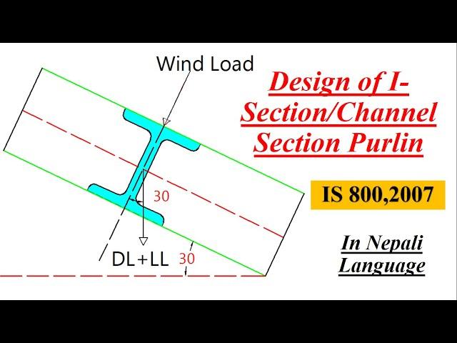 Design of I-Section/Channel Section Purlin || Roof Truss || IS 800:2007 || Nepali Language