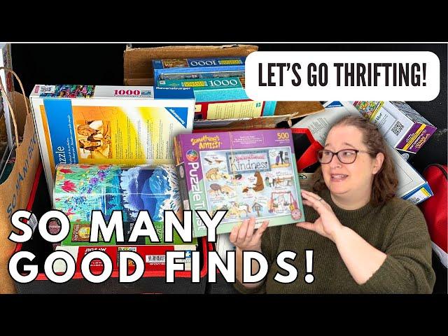 Thrift Puzzles With Me & Massive Haul!!