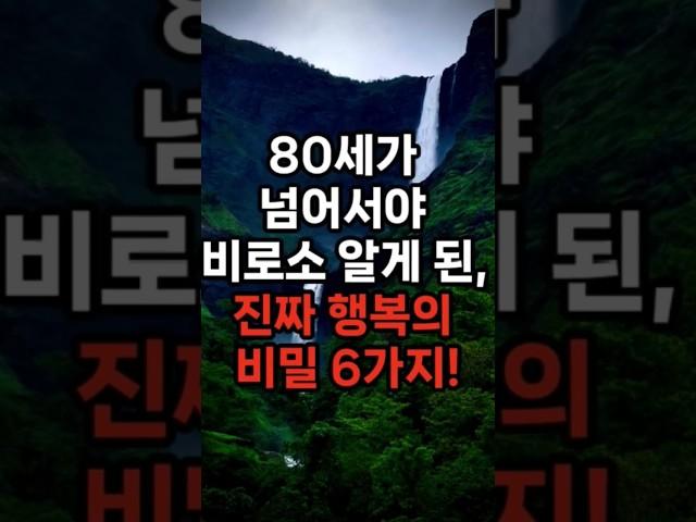 80세가 넘어서야 비로소 알게 된, 진짜 행복의 비밀 6가지 #삶의지혜 #행복한노후 #100세시대