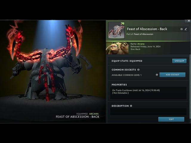 This is the Coolest Pudge Arcana Piece - (Feast of Abscession - Back)