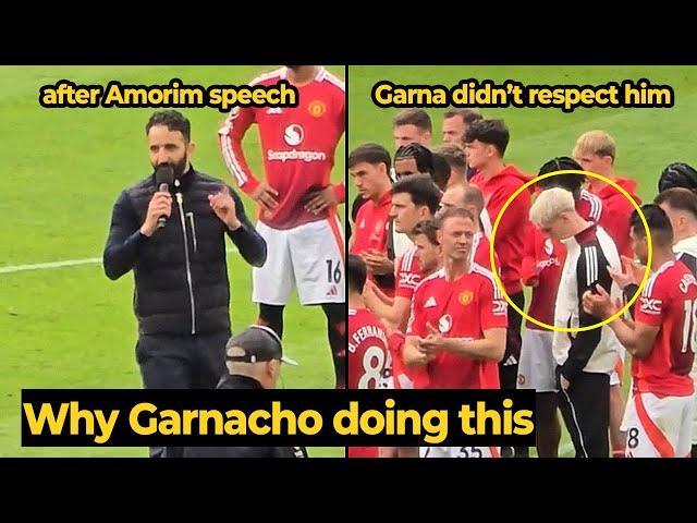 Garnacho was the only player who DIDN'T APPLAUD after Amorim gave his speech, look his reaction...