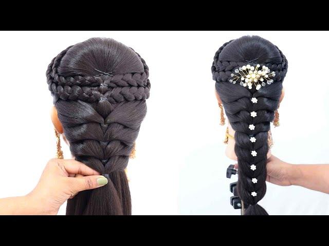 Very Stylish Long Hair Ponytail Hairstyle | Wedding & Party Hairstyle for long hair girls