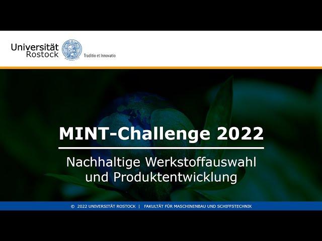 Nachhaltige Werkstoffauswahl und Produktentwicklung | Beitrag MINTchallenge 2022