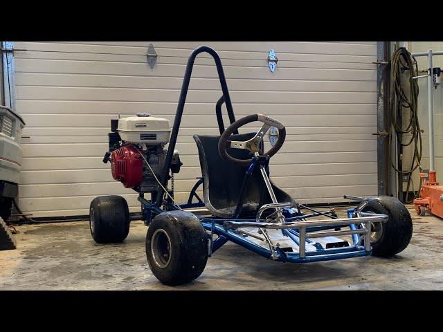 Honda GX270 9hp straight piped motor exhaust sound on go kart