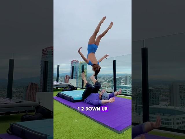 Acro with a stranger! Check my bio to learn beginner acroyoga!