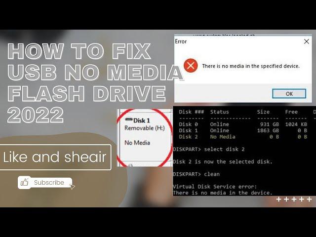 How To Fix USB No Media flash drive 2022 | No Media Pendrive Fix  | there is no media in the device