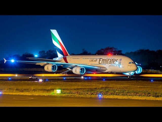 Brand new Airbus 380 of Emirates Airlines-Departure