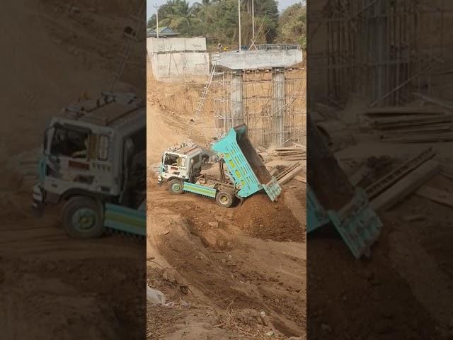 Amazing Cambodia Technology | Excavator and Landtruck hardworking in Cambodia village | #shorts