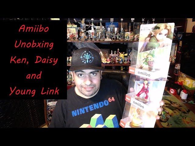 Ken, Daisy, Young Link Amiibo unboxing and fighting