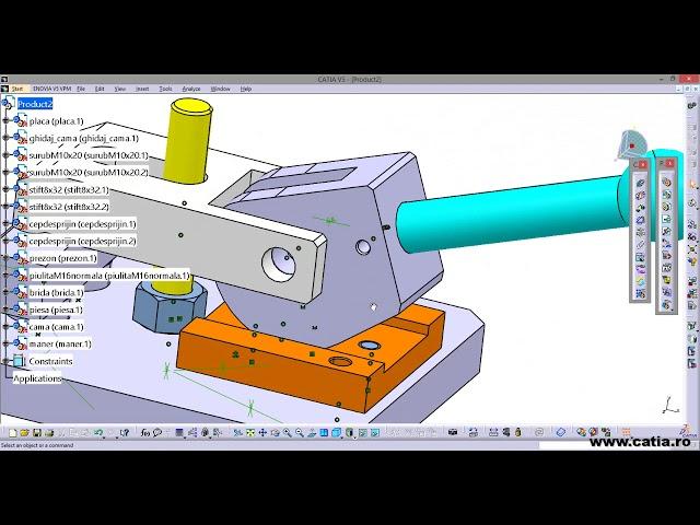 CATIA v5 Assembly Design of a simple fixture device