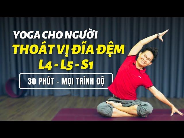 Yoga cho người thoát vị đĩa đệm L4 - L5 - S1(30 phút, Mọi trình độ)  | Kim Ba Yoga