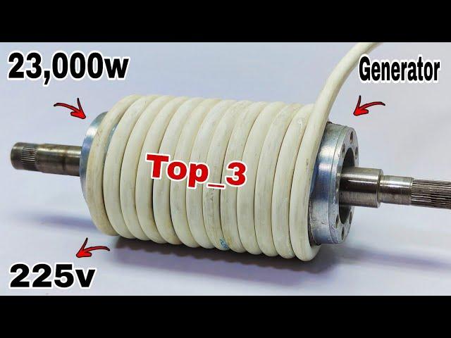Top 3 free energy generator I turn copper wire magnet into generator #viralvideo #freeenergy