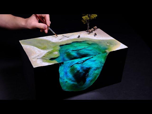 Beautiful Hot Spring Epoxy Resin Art