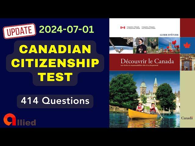 Canadian Citizenship Test 2024 - 414 Real Questions and Answers (updated on 2024-07-01)