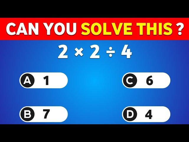 Can You Pass This MATH Quiz...?   | Quiz Clock Yt