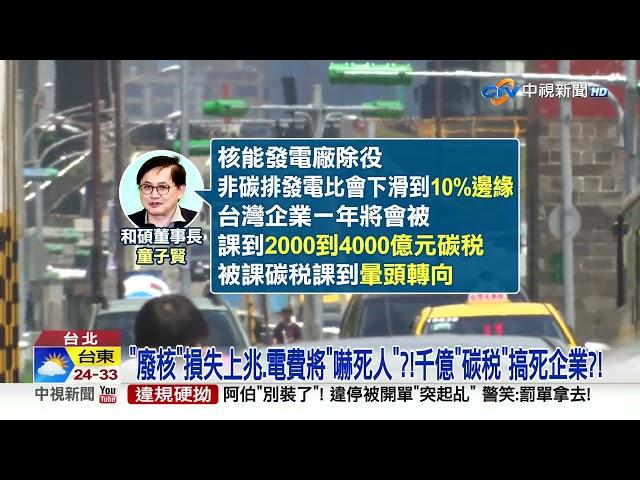 "廢核"損失上兆.電費將"嚇死人"?!千億"碳稅"搞死企業?!│中視新聞 20230321