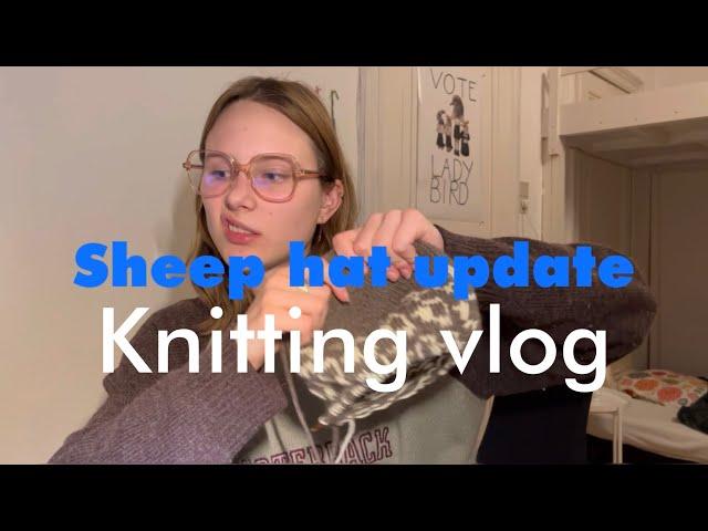 Knitting vlog // sheep hat // yarn unboxing