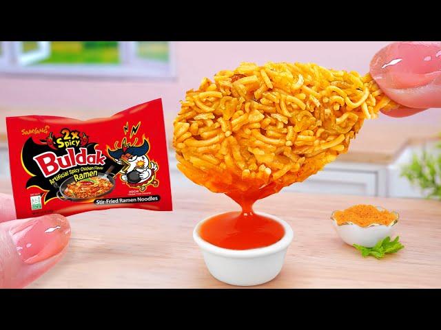 Best Ever Food Recipe  Cooking Miniature Fried Chicken with Spicy Noodles Budak  Tina Mini Cooking