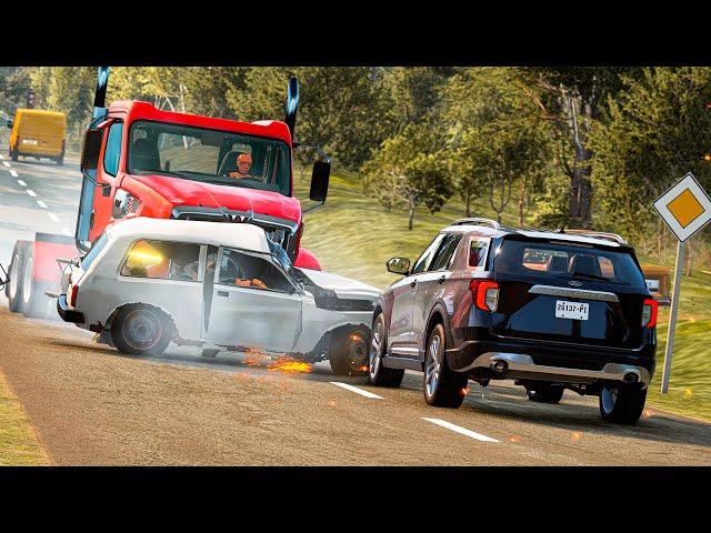 Realistic Truck and Car Crashes #06  BeamNG.Drive