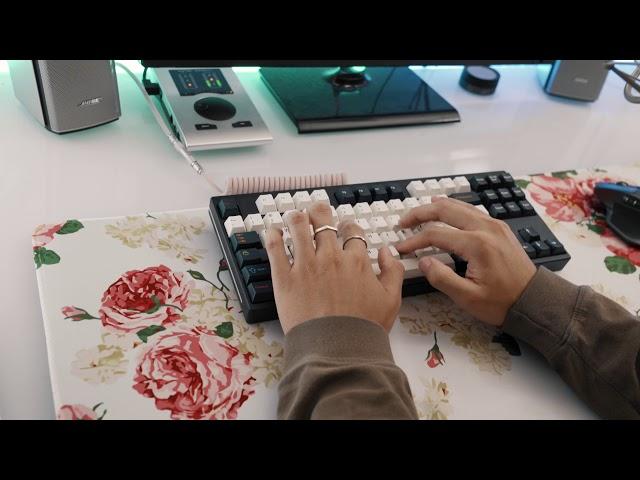 Keycult No.1 Rev.1 (Dark Navy & Silver) with lubed 65g Cherry MX Blacks Typing Sounds ASMR