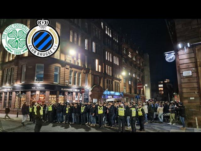 Club Brugge Fans Get Police Escort Through Glasgow For Celtic Champions League Game